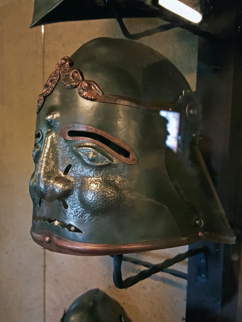 Helmet with Fearsome (Fearful?) Face